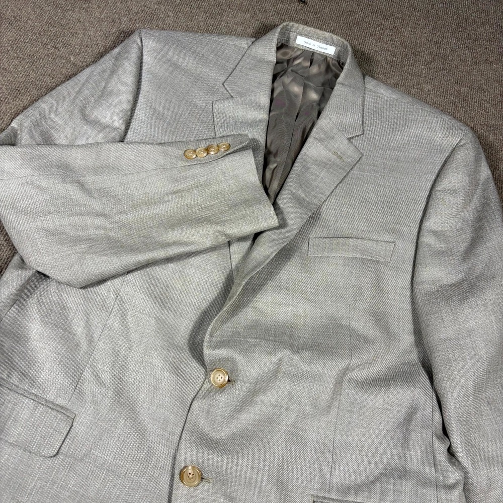Lauren Ralph Lauren Blazer Jacket Mens Gray Notch Lapel Two Button Business 36R
